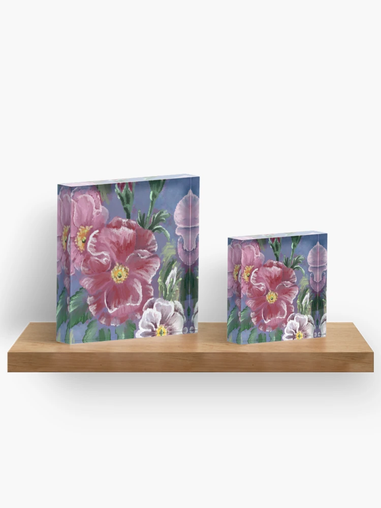 Thumbnail 3 of 5, Acrylic Block, Spring Evening Damask Roses designed and sold by Rasendyll.