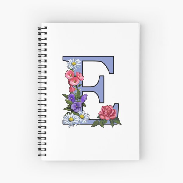 Artikel-Vorschau von Buchstabe E, Initiale, Monogramm, Alphabet, rosa und weiße Blumen, designt und verkauft von JoyfulWhimsy.