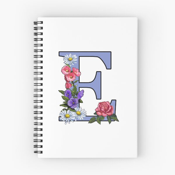 Item preview, Letter E, Initial, Monogram, Alphabet, Pink and White Flowers designed and sold by JoyfulWhimsy.