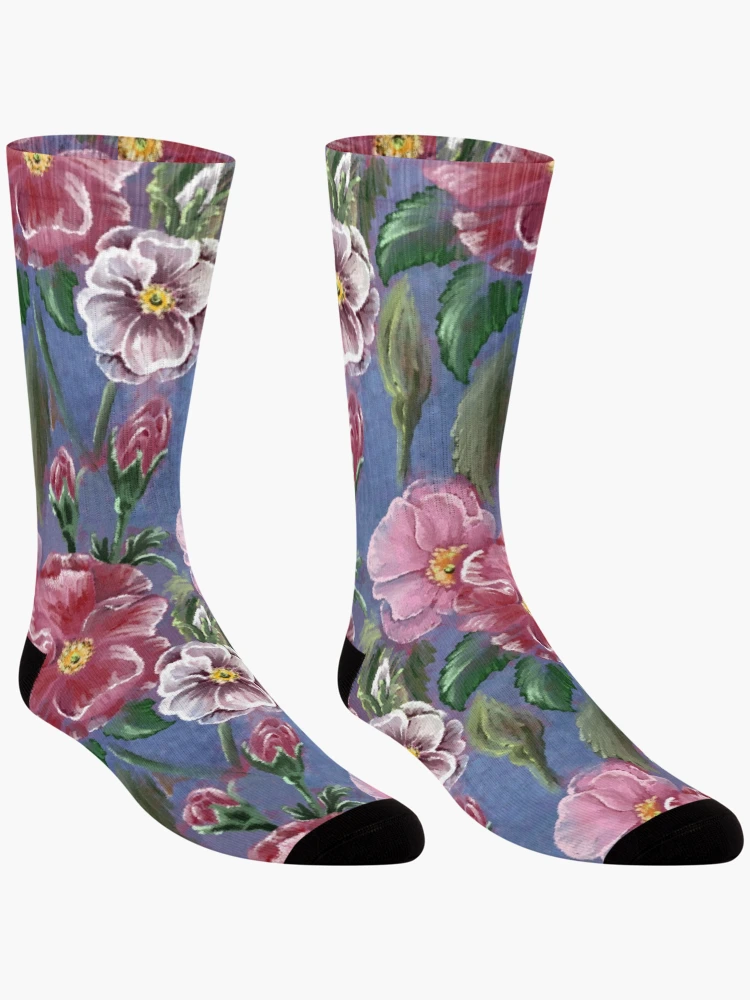 Thumbnail 3 of 5, Socks, Spring Evening Damask Roses designed and sold by Rasendyll.