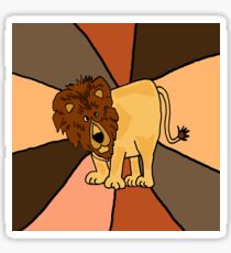 Funny Funky Lion Abstract Art Original Sticker