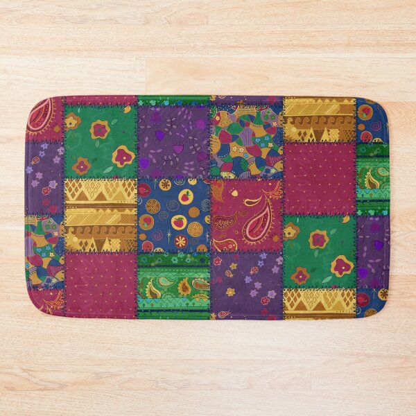 Item preview, Patchwork Seventies Jewel-Tone Quilt designed and sold by ArgyleImp.