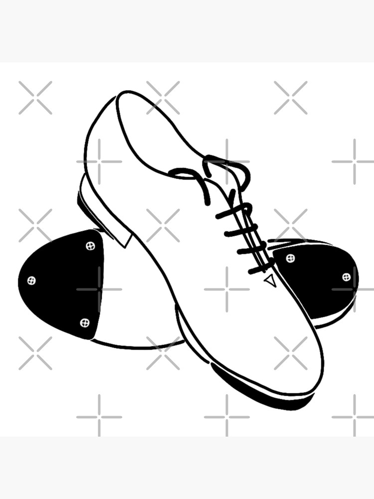 Tap Shoes -Drawn in black line. \