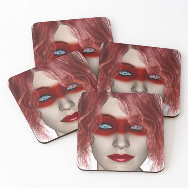 Item preview, Red Makeup Fashion Female Portrait designed and sold by BareBeauty.