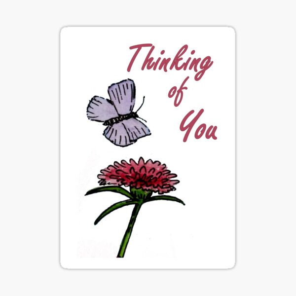 Purple and Red Friends - Thinking of You Card Sticker