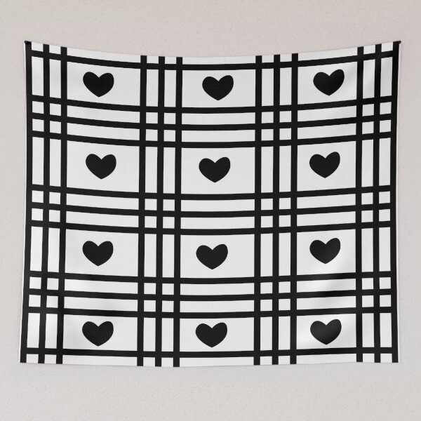 Item preview, Black Hearts Checkers Pattern designed and sold by Nisha Prabhu.