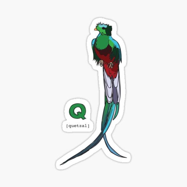 Funky Animal Alphabet: Q is for Quetzal Sticker