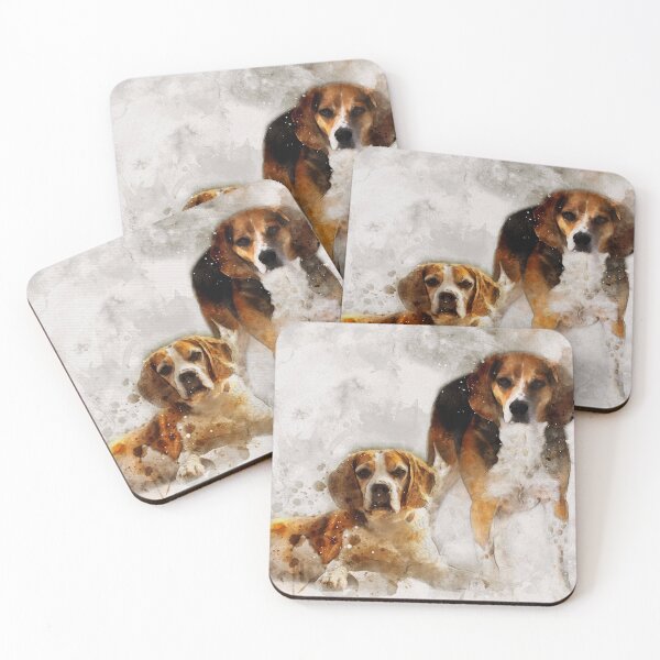 Item preview,  2 Beagle dogs in a watercolour effect designed and sold by Gerald Waters.