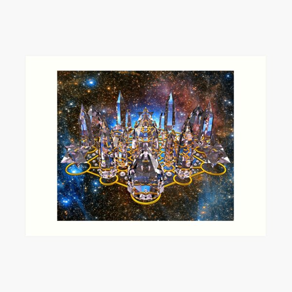 Pleiadian Crystal Stargate Grid Art Print