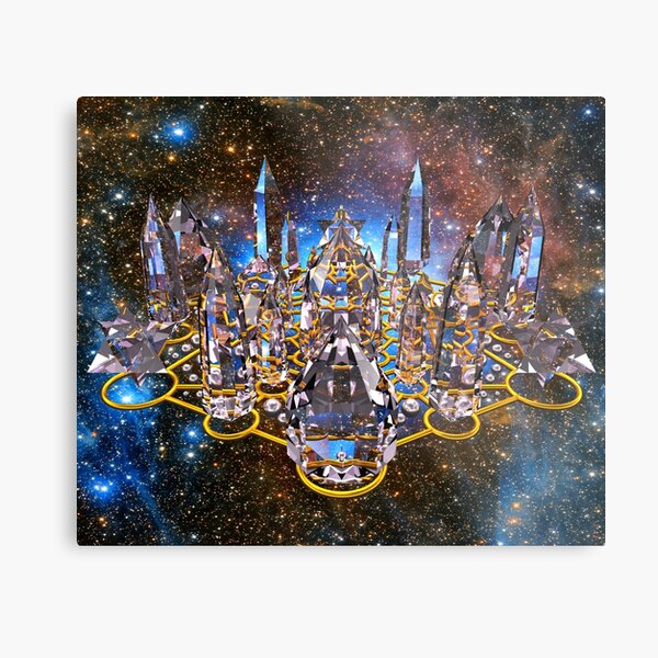 Pleiadian Crystal Stargate Grid Metal Print