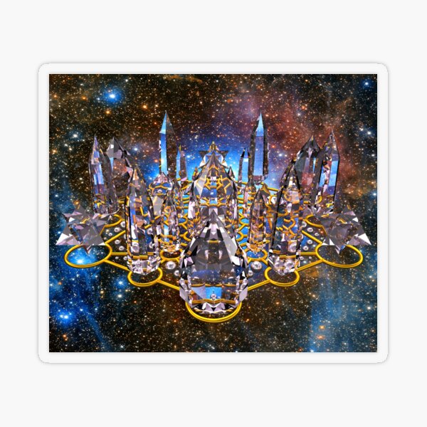 Pleiadian Crystal Stargate Grid Transparent Sticker