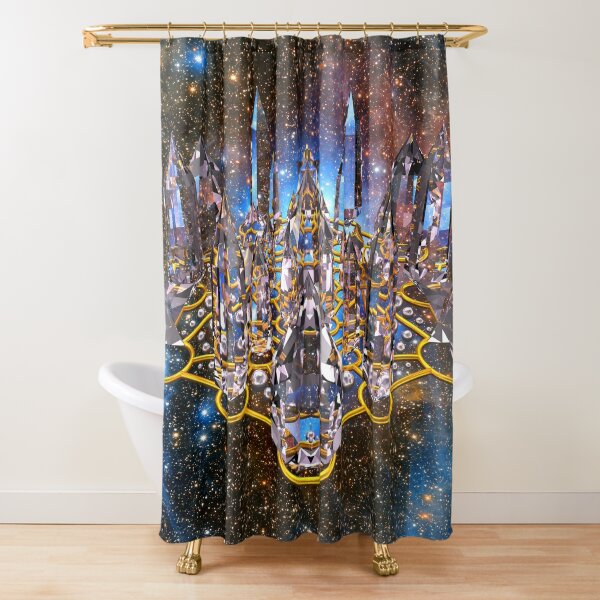 Pleiadian Crystal Stargate Grid Shower Curtain