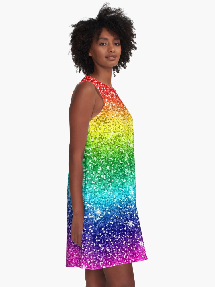 Glitter Sparkle Rainbow Effect A-Line Dress for Sale by cookymunster
