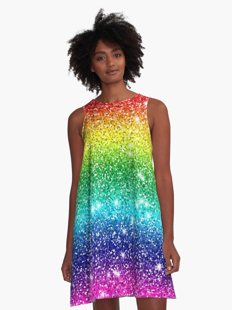 rainbow glitter outfit