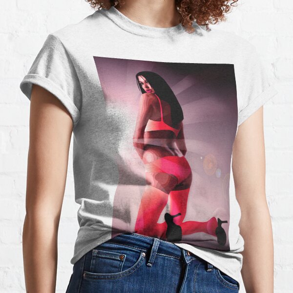 Showgirl Denim Bra T-Shirt in Ivory
