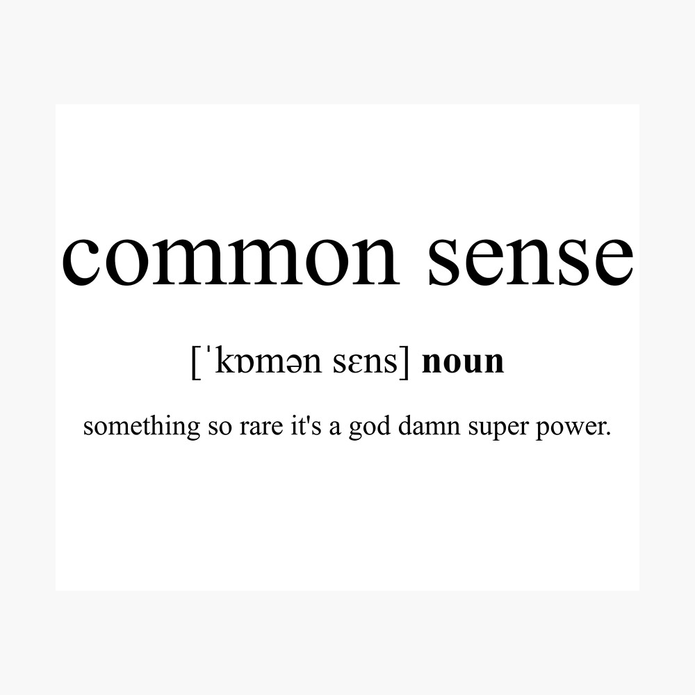 Common sense sarcastic definition accessory bag