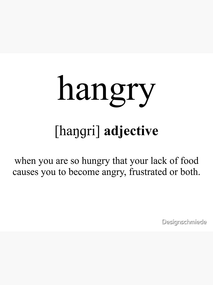 "Hangry Definition Dictionary Collection" Poster for Sale by