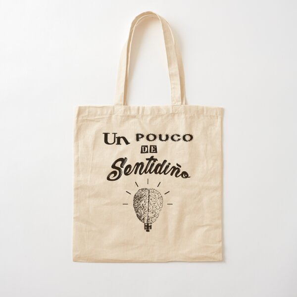 Un pouco de sentidiño || Negro Bolsa de algodón