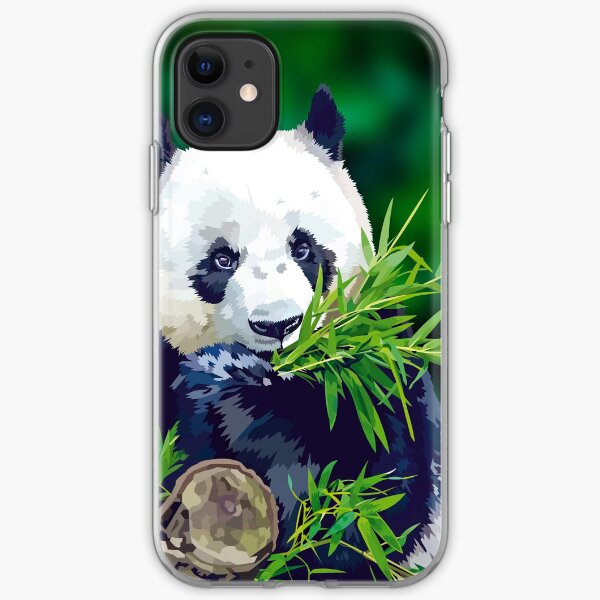 Panda Eating Bamboo iPhone Soft Case