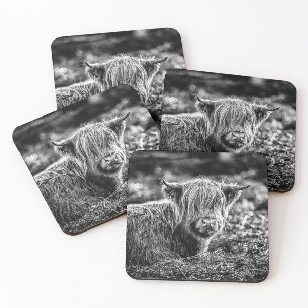 Item preview, Highland Cow Blanco y Negro designed and sold by RKSDESIGN.