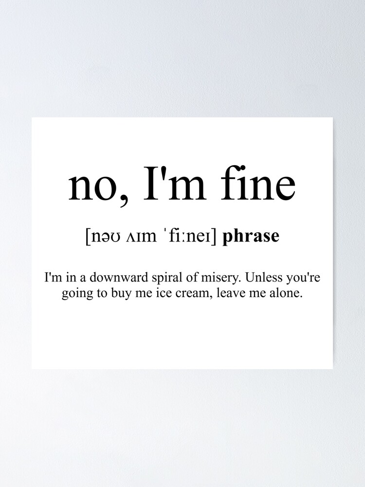 I'm fine | Dictionary Definition | Sticker