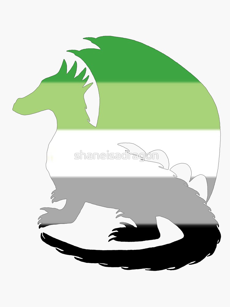 Aro Pride Dragon Silhouette Sticker For Sale By Shaneisadragon