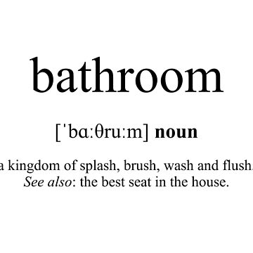 "Bathroom Definition | Dictionary Collection" Poster by Designschmiede ...
