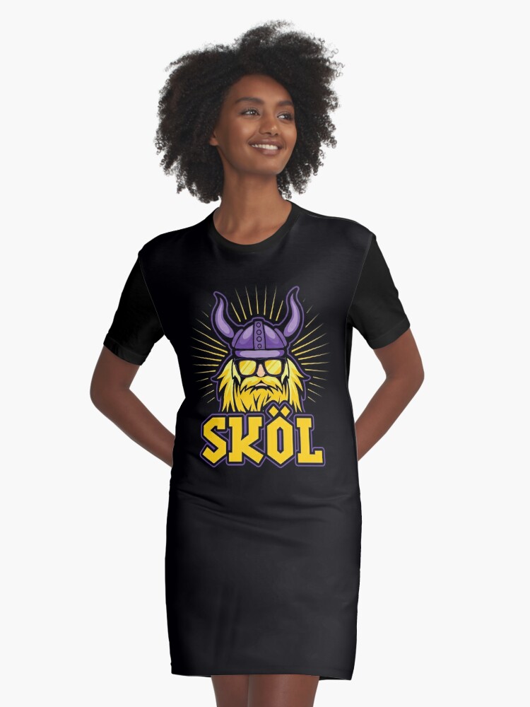 Skol Vikings Shirt with Helmet and Beard - Distressed