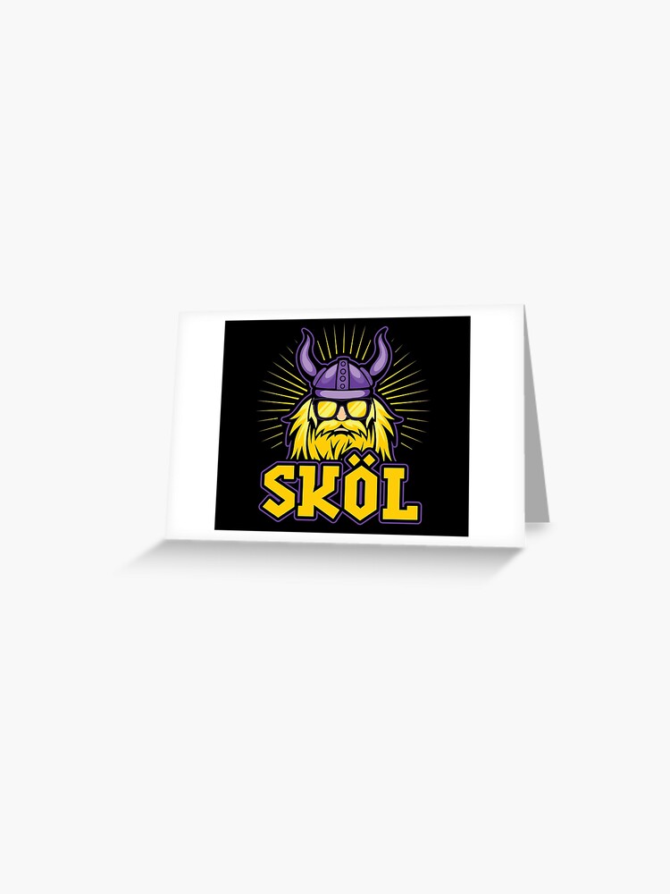 Skol Vikings Shirt with Helmet and Beard - Distressed