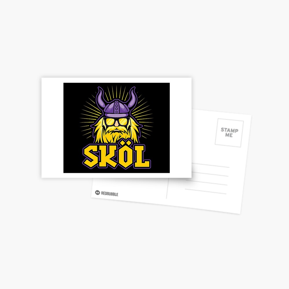 Skol Vikings Shirt with Helmet and Beard - Distressed