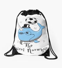 The Magical Narwhals Soccer Club Logo - Light Drawstring Bag