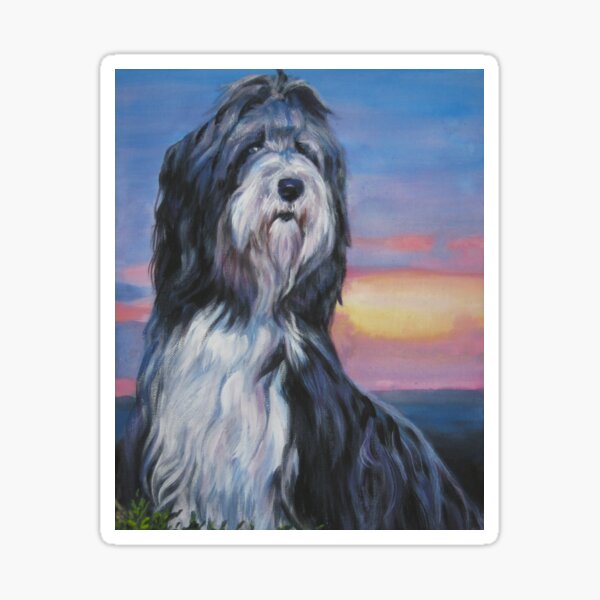 Bearded Collie Fine Art Painting Sticker