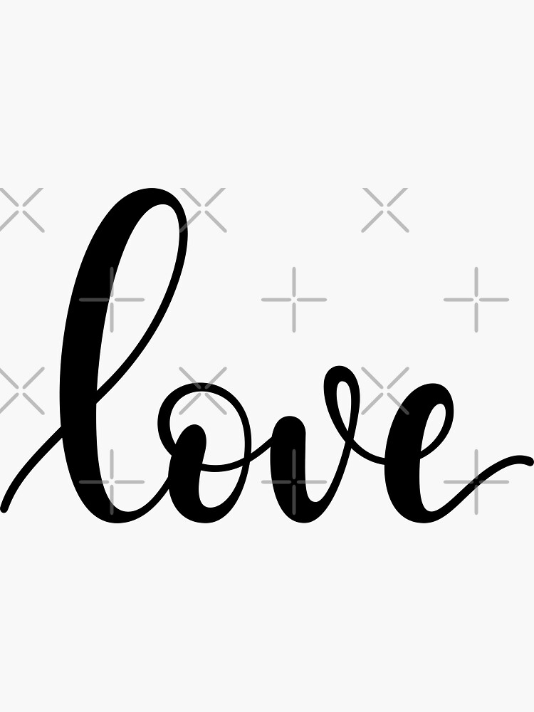 True Love - Lettering Valentines Day Calligraphy Phrase Isolated