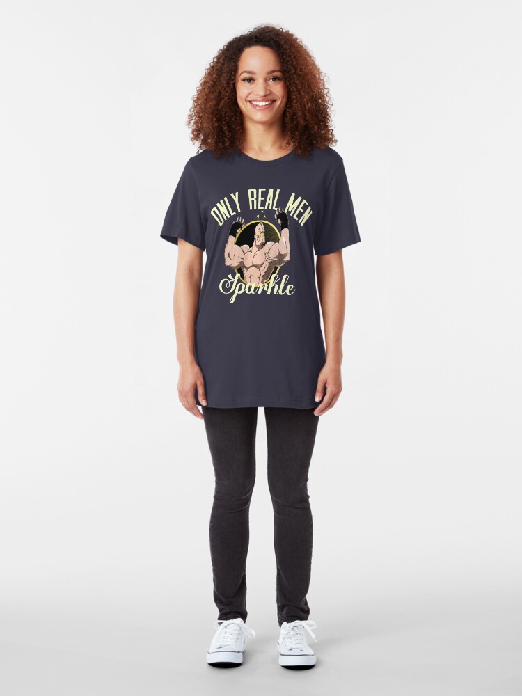 Alternate view of Only real men sparkle Slim Fit T-Shirt