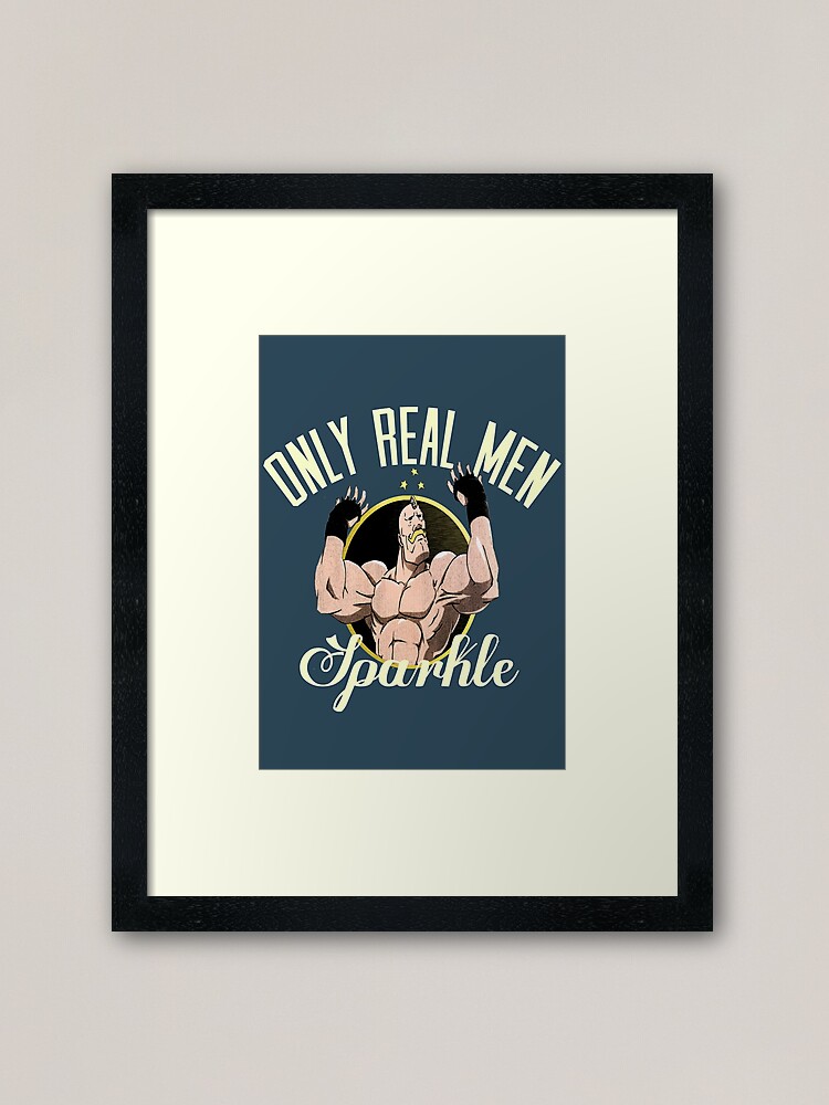 Alternate view of Only real men sparkle Framed Art Print