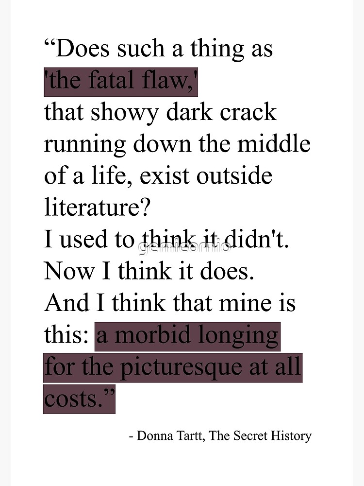 The Secret History Quotes The Secret History Donna Tartt Quote" Postcard By Gemicornio | Redbubble