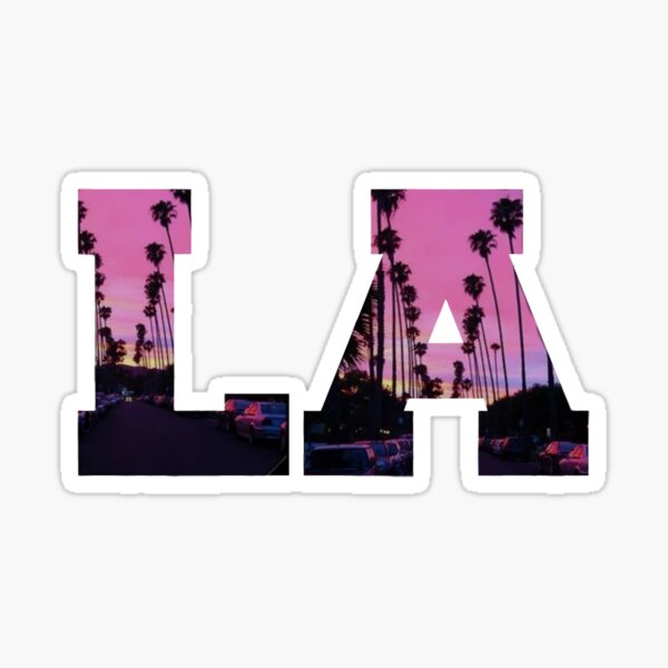 la Los Angeles city palm tree sunset sticker Sticker