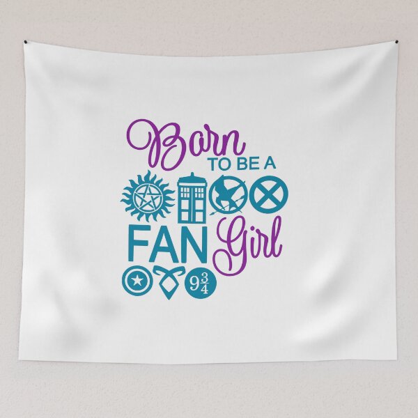 Item preview, Fangirl T-Shirt Teal Purple Born To Be A Fan Girl  designed and sold by ArtikIceTees.