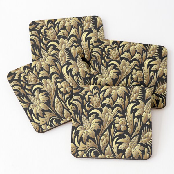 Item preview, Lavender Black Gold Leaf - acorn leaves flowers print pattern textures blooming designed and sold by NoGrayDays1.