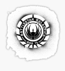 Battlestar Galactica Grunge - Blue line Sticker