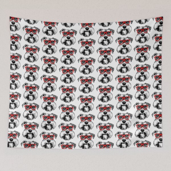 Item preview, Schnauzer Cool Nerd Red Glasses designed and sold by dee-lirious.