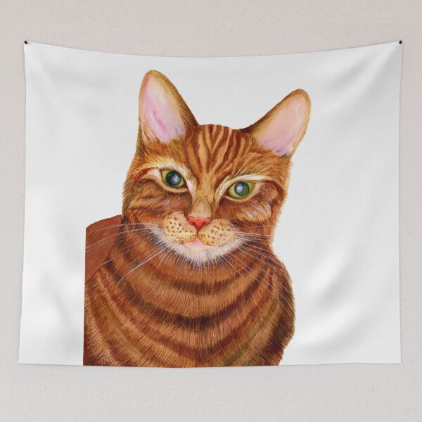 Item preview, Ginger Cat Watercolor Painting Wildlife Artwork designed and sold by Alison Langridge.