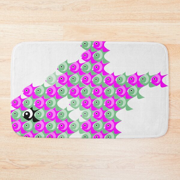 Item preview, Fish Tessellation Safety in numbers Esher style art pattern designed and sold by MangojellyLabs.