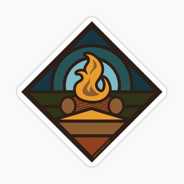 Retro Camping Campfire Sticker