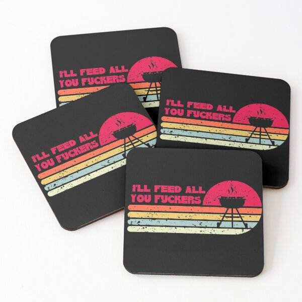 Item preview, BBQ Dad Joke I'll Feed All You Fuckers Barbecue Cookout Chef designed and sold by Yo Printy.