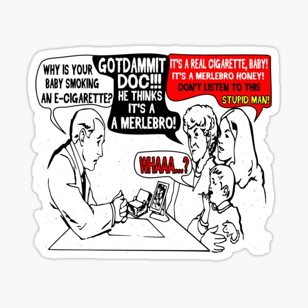 Ridiculous Humor- Smoking Babies Comic Sticker