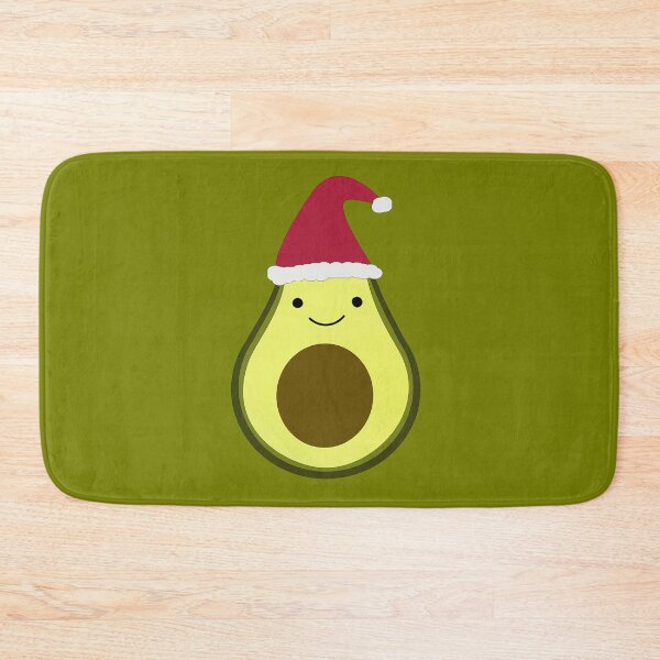 Item preview, Kawaii Avocado Wearing a Santa Hat designed and sold by Hedgie Designs.