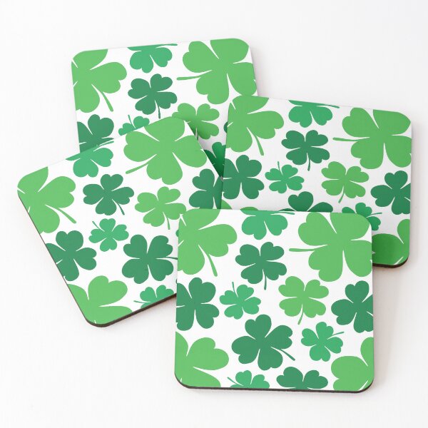 Item preview, Lucky 4 Leaf Clover Pattern (green/white) designed and sold by Design Minds Boutique.