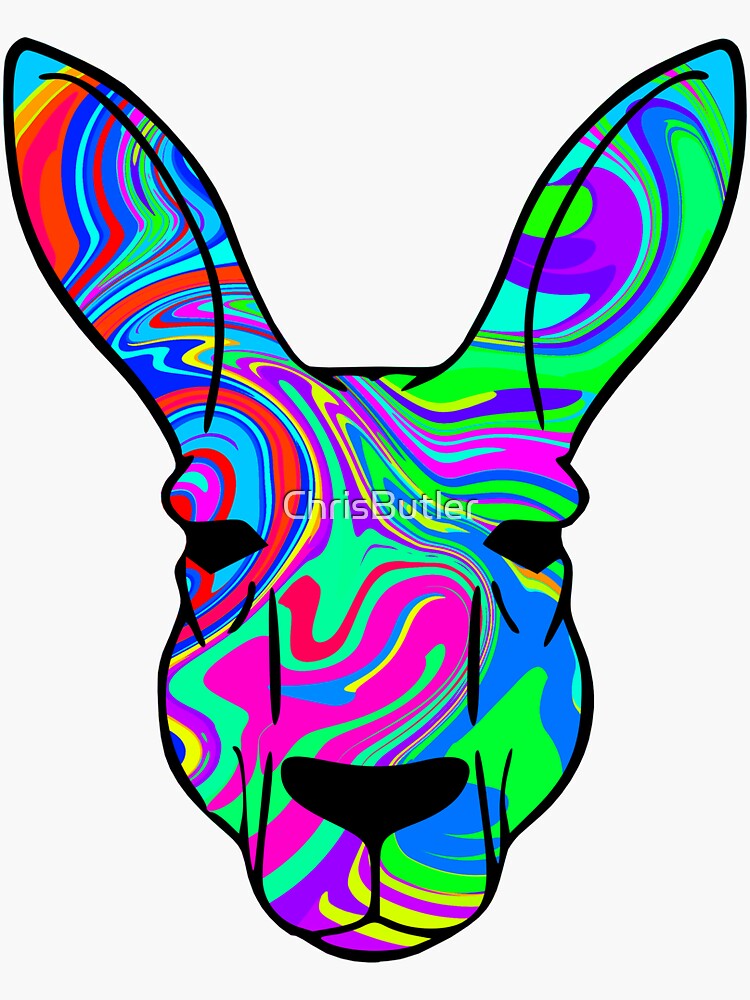 Colorful Kangaroo Sticker for Sale by ChrisButler