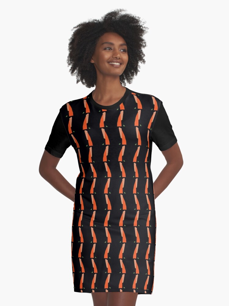 black and orange t shirt dress